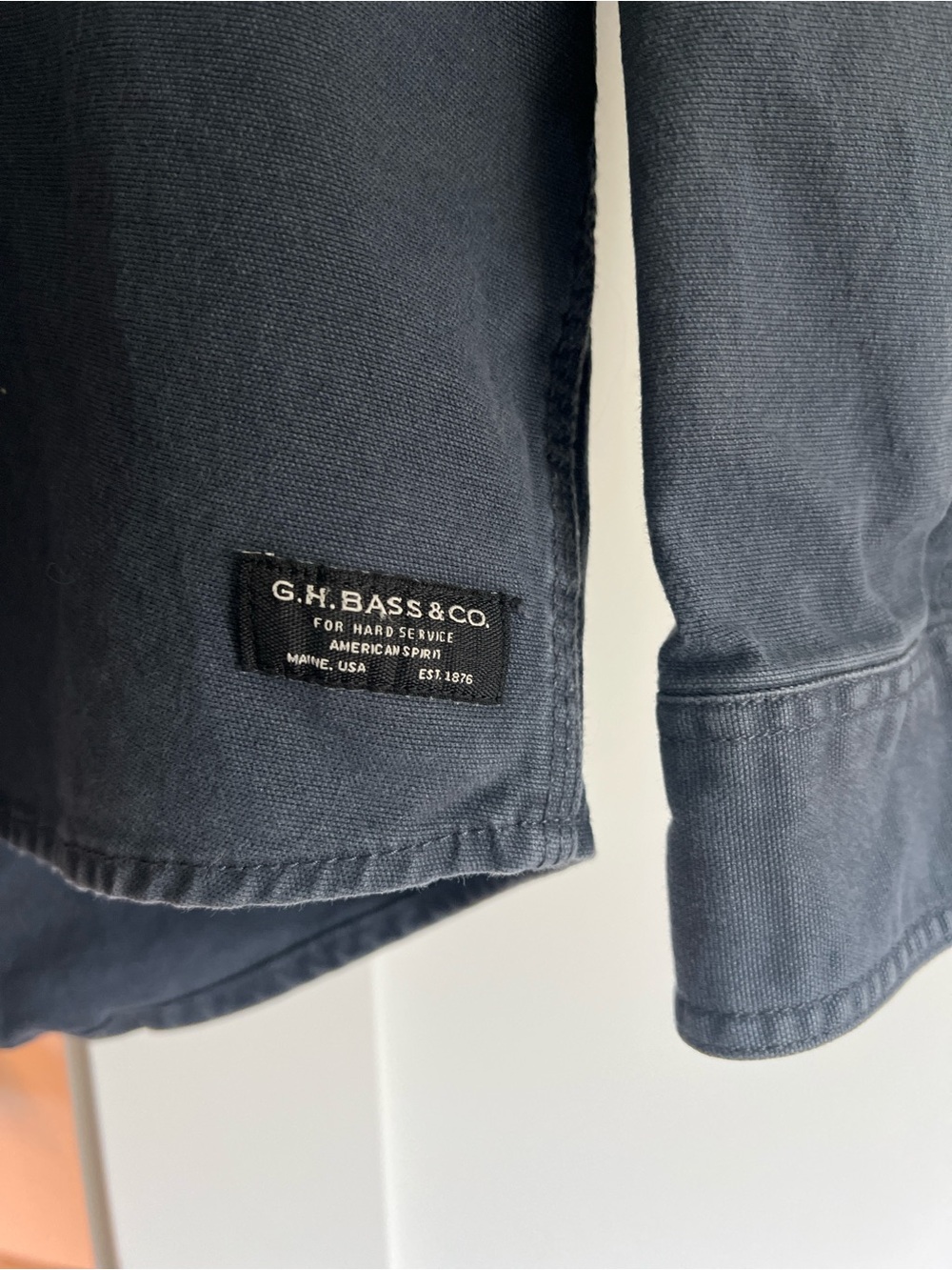 G.H. Bass & Co. Slate Blue Long-Sleeve Button-Down Canvas Work Shirt - Picture 3 of 6